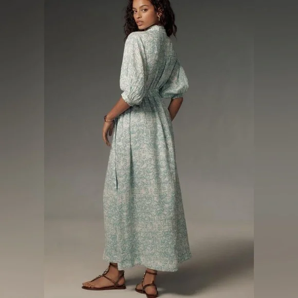 Anthropologie Maeve Maxi button Dress - Picture 2 of 2